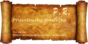 Pruzsinszky Renáta névjegykártya