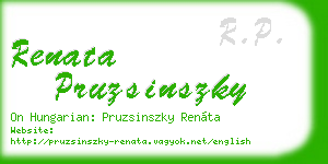 renata pruzsinszky business card